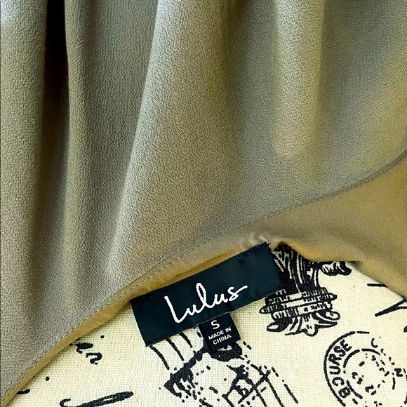 NWT Lulu’s Olive Green Off-the-Shoulder Midi Dress - S - Picture 12 of 13